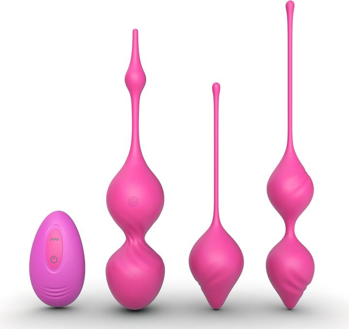 Actual product image Tracy's Dog Vibrating Kegel Ball Set Remote Controlled - Pink