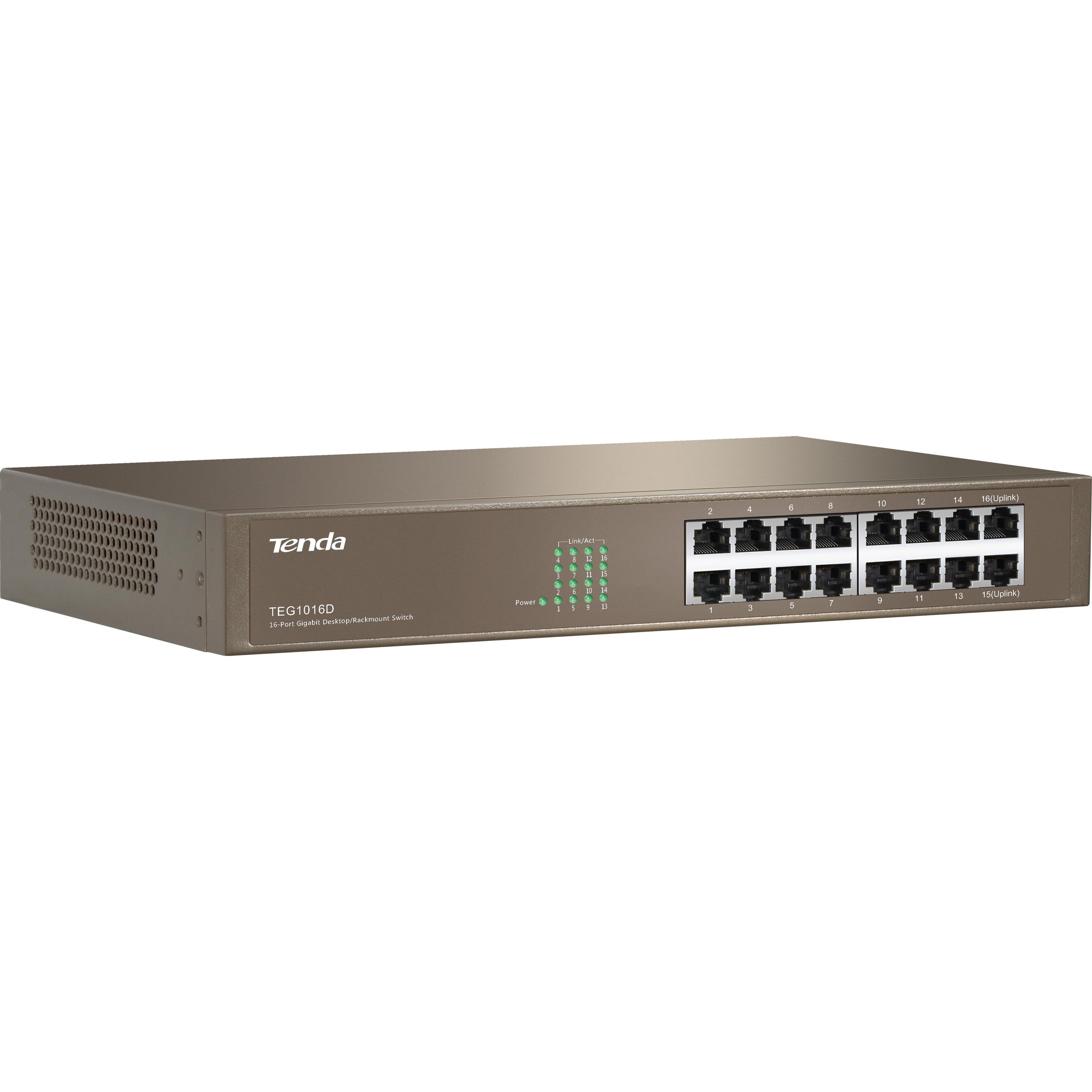 Thumbnail - Tenda 16-Port GE TEG1016D (16 Ports), Netzwerk Switch, Blau
