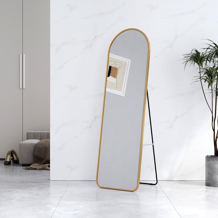 Produktbild Emke Bogen Standspiegel mit Rahmen aus Aluminium, 45*147cm, Gold (45 x 147 cm)