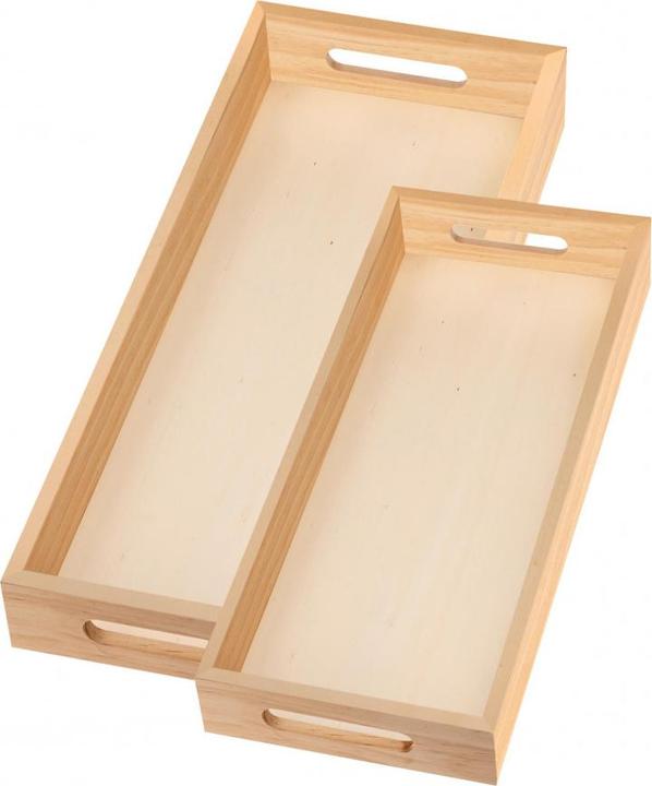 Immagine prodotto Glorex Set di vassoi in legno lunghi 2 pezzi