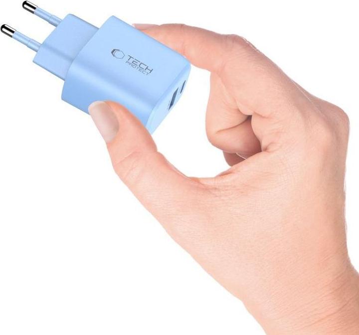 Produktbild Tech-Protect NCA30 PD 30W QC3.0 USB-A / USB-C Wandladegerät - Blau (30 W, 2 Ports)