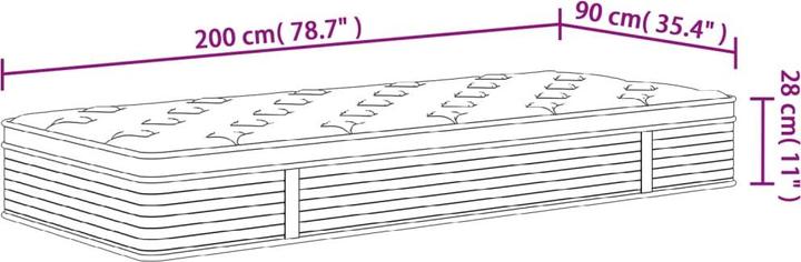 Actual product image vidaXL Jerrine (Foam core, 90 x 200 cm)