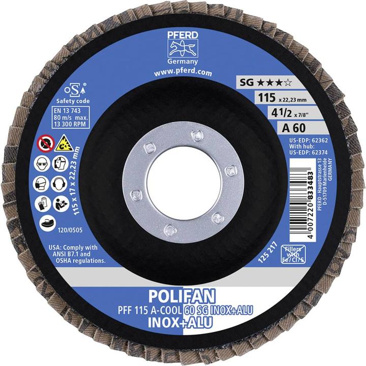 Actual product image Pferd Abrasive flap disc POLIFAN PFF A-COOL SG INOX+ALU (60)