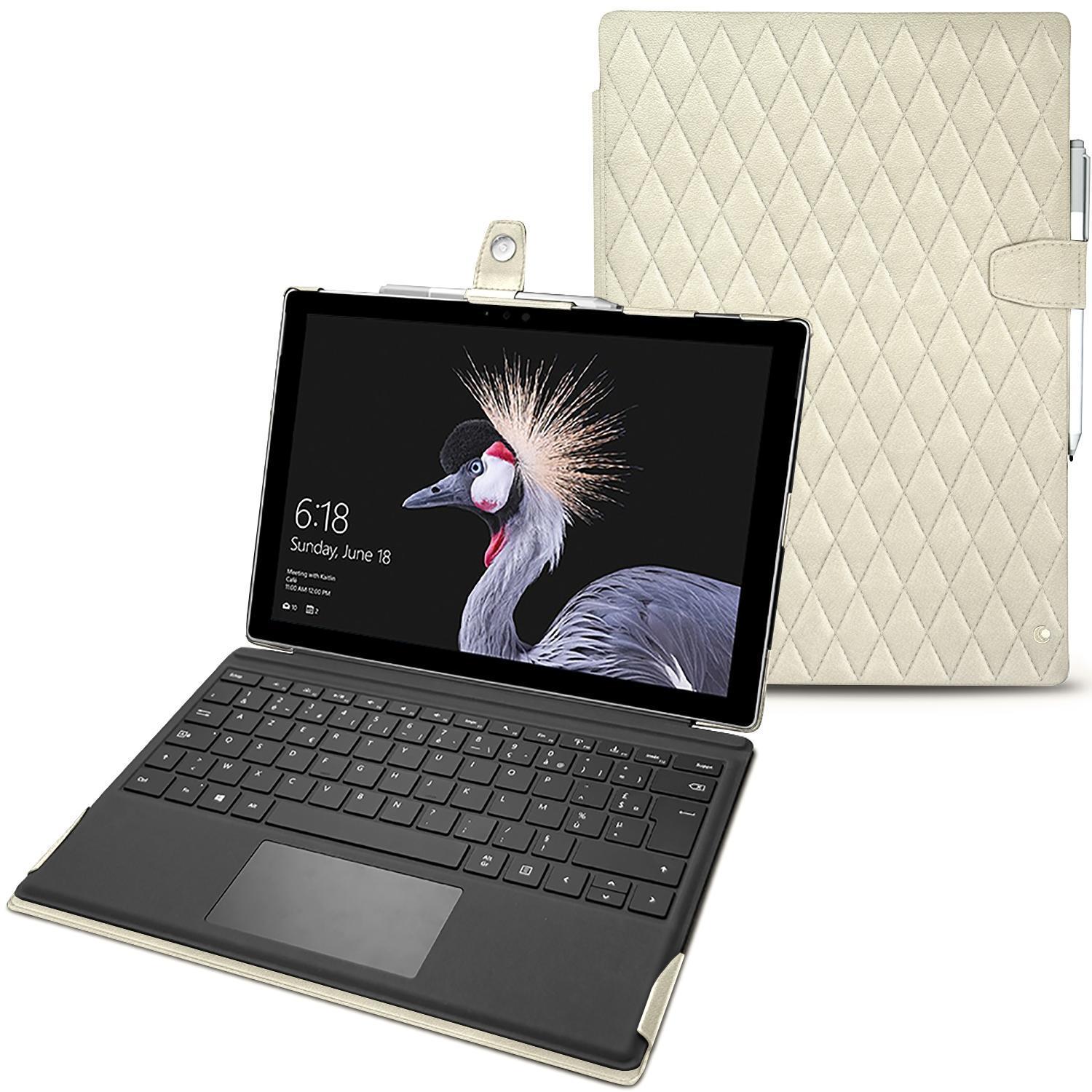 Thumbnail - Noreve Lederschutzhülle (Surface Pro (2017)), Tablet Hülle, Weiss