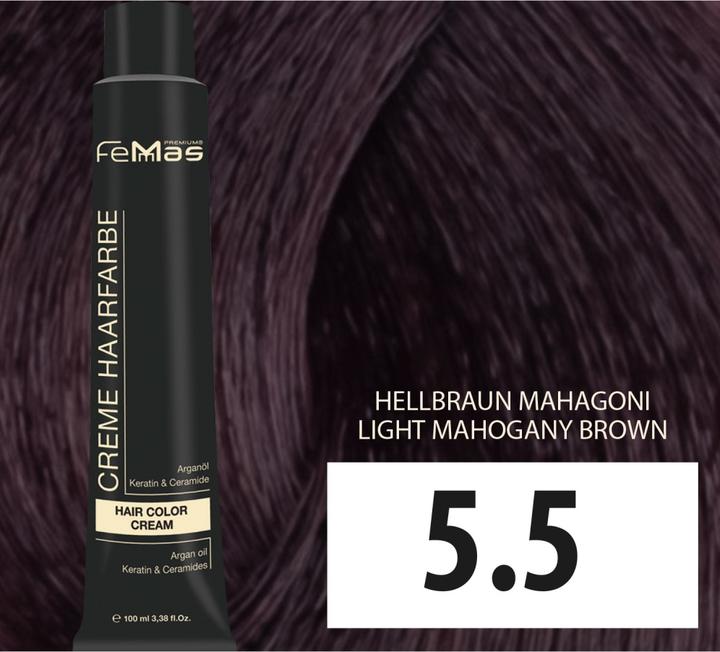 Produktbild FemMas 5.5) Haarfarbe Hellbraun Mahagonı 100ml (Hellbraun Mahagonı)