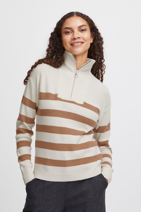 Produktbild B.young BYMANINA ZIPPER STIPE PULLOVER - 20813910 (XS)