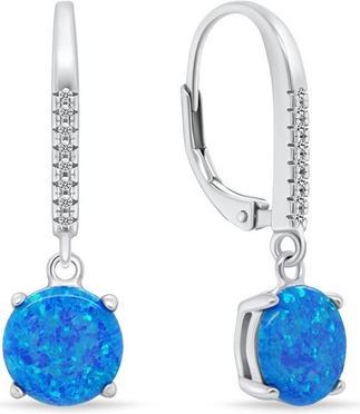 Image du produit Brilio Silver - Beautiful silver earrings with blue opals EA1166WB