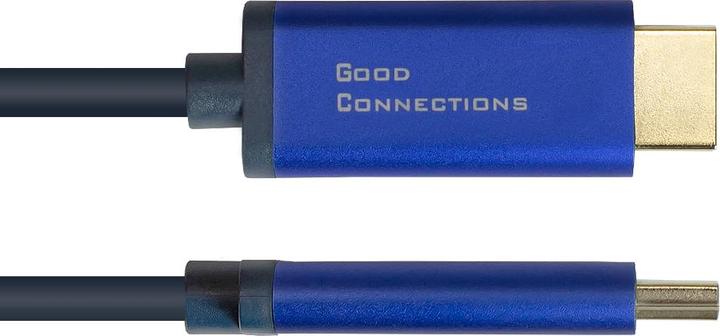 Produktbild Good Connections GC 4860-SF050B DP 1.4 auf HDMI 2.0 A Stecker,4K@60Hz, 5 m, blau (5 m)