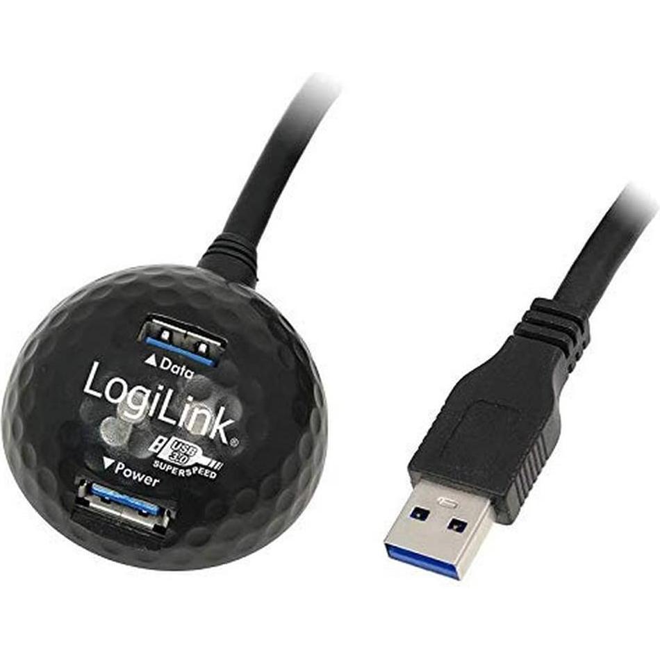 LogiLink USB 3.0 Docking Station, 2-fach, mit Ladefunktion Anschluss PC: USB Stecker, Anschluss Docking Stati (USB-A, 2 ...