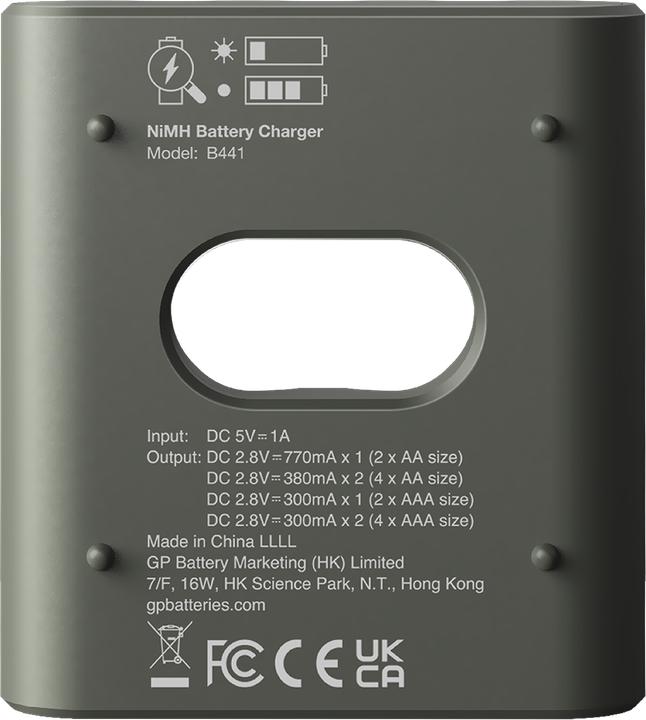 GP Batteries GP ReCyko Everyday Battery Charger, B441 (USB), incl. 4 x ...