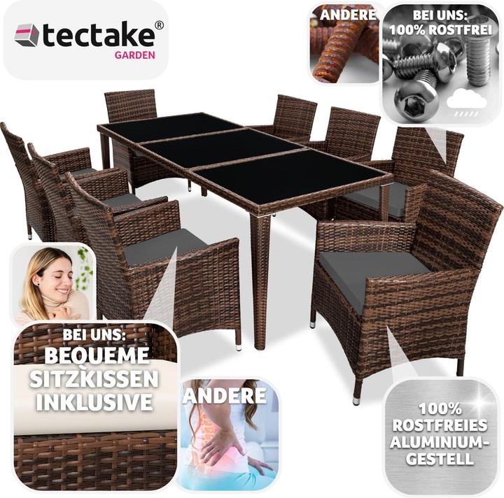 Produktbild tectake Rattan Sitzgruppe Monaco mit Schutzhülle