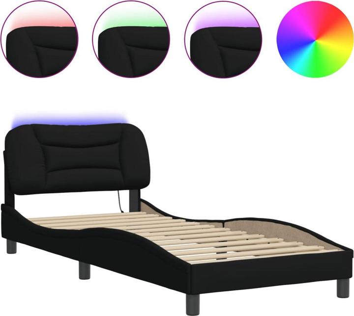 Actual product image vidaXL Bed frame with LED fabric (200 x 200 cm)