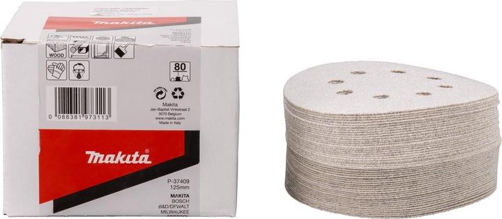 Image du produit Makita Papiers abrasifs Ø 125 mm (k80)