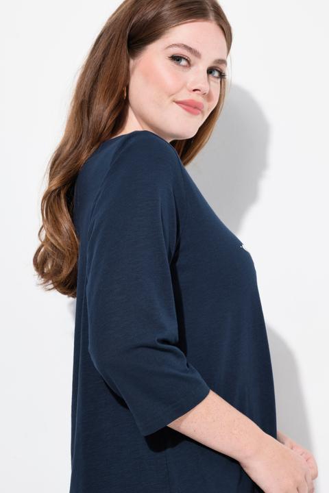 Actual product image Ulla Popken Eco Cotton PURE Logo Pointed Hem Tee (50, 52)
