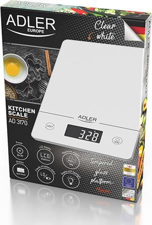 Actual product image Adler AD 3170 Kitchen Scale, Rectangle Electronic Kitchen Scale