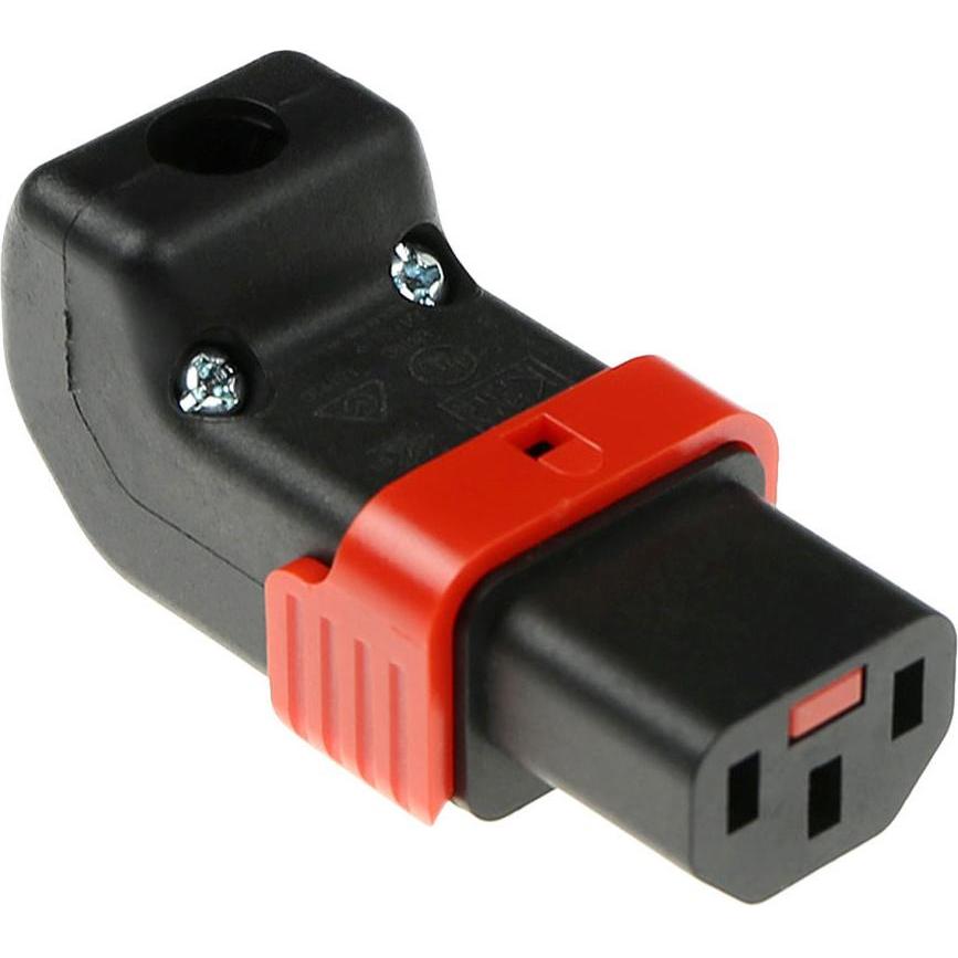 ACT, Netzstecker + Netzkupplung, C13 IEC Lock+ rewireable up or down angled connector black, PA130100DBK