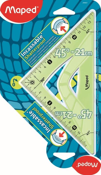 Actual product image Maped Drawing triangle flex 45 degrees, hypotenuse: 210 mm (21 cm, Plastic)