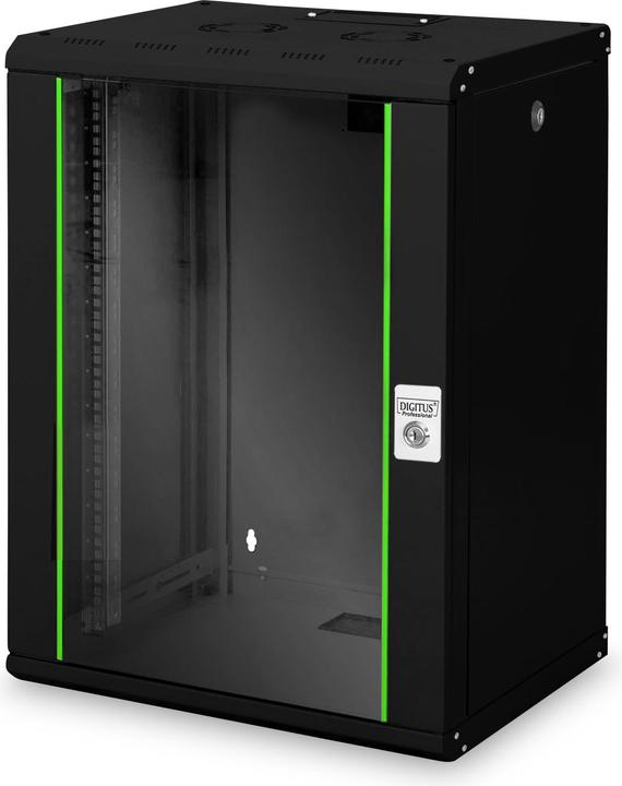 Produktbild Digitus 48,3cm 19Zoll Wandgehäuse 16HE SoHoline RAL9002 schwarz ohne Fachboden (10.86 HE, 19 Zoll Rack)