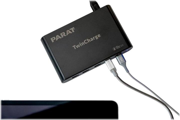 Produktbild Parat PARAPROJECT TC5 TwinCharger GaN für 5 Geräte USB-A / USB-C PD/QC schwarz (10 Ports)