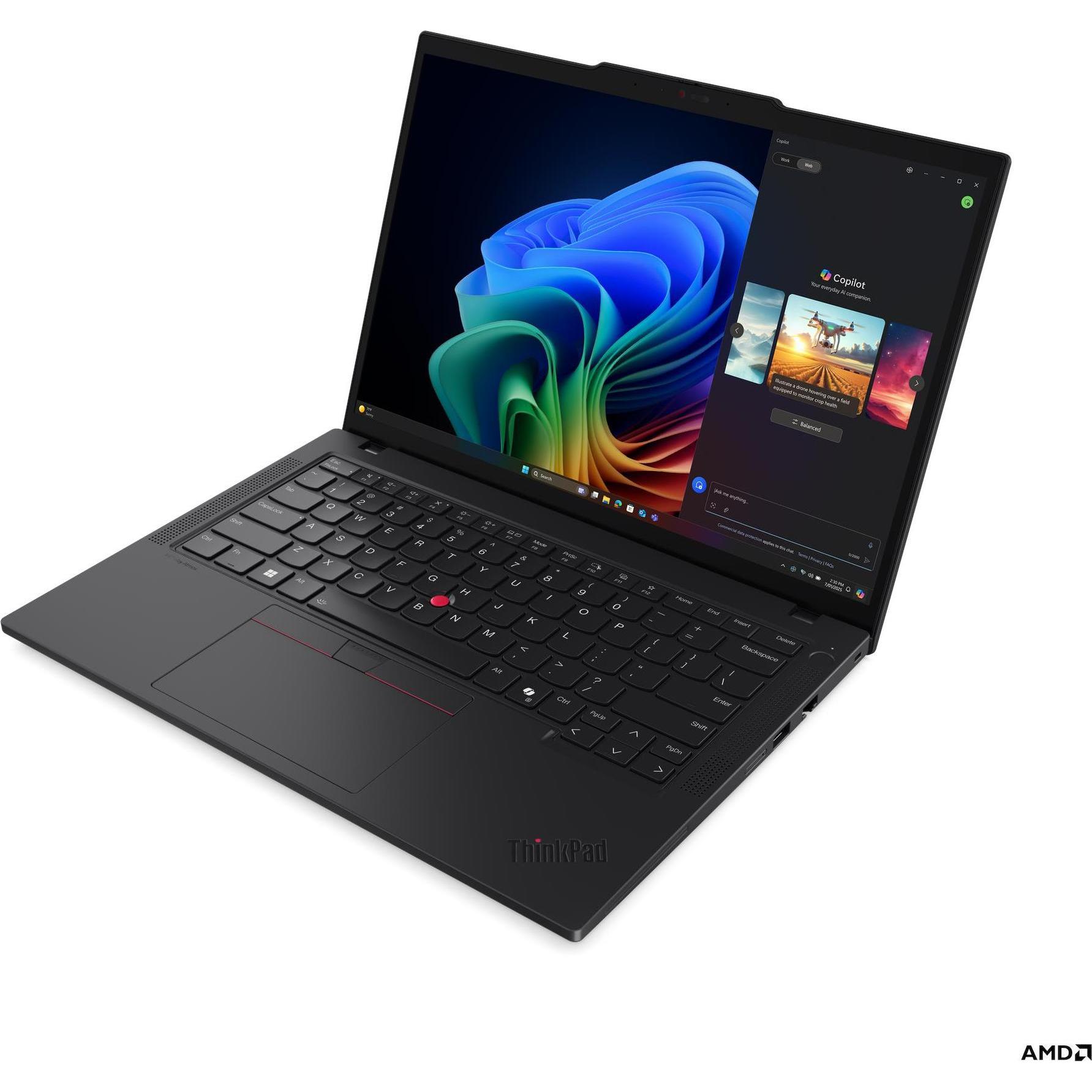 Lenovo ThinkPad T14 Gen 6 (14", 1000 GB, 64 GB, Deutschland, AMD Ryzen AI 7 PRO 350), Notebook, Schw