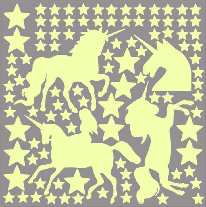 Immagine prodotto Trenddeko Set di stelle luminose e unicorni (21 x 28 cm)