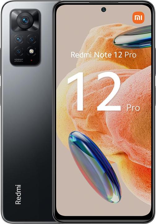 Produktbild Xiaomi Redmi Note 12 Pro 4G (256 GB, Graphite gray, 6.67", Hybrid Dual SIM, 108 Mpx, 4G)