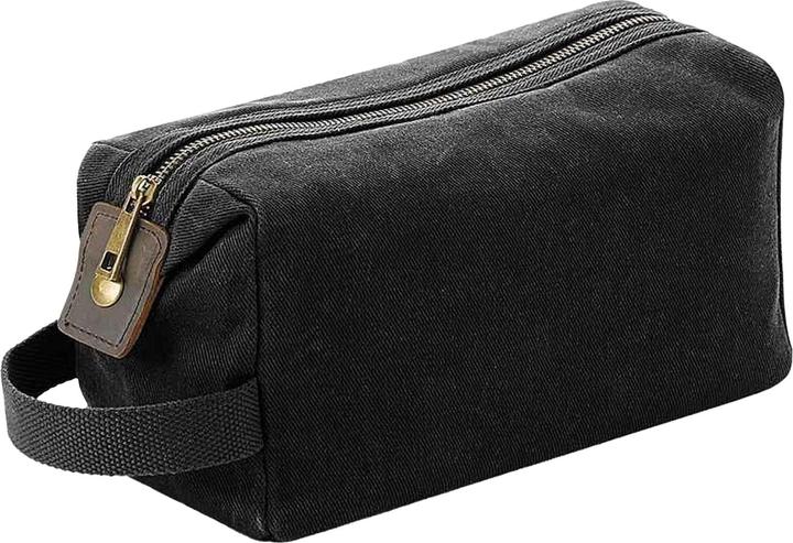 Actual product image Quadral Heritage Leather Trim Toiletry Bag