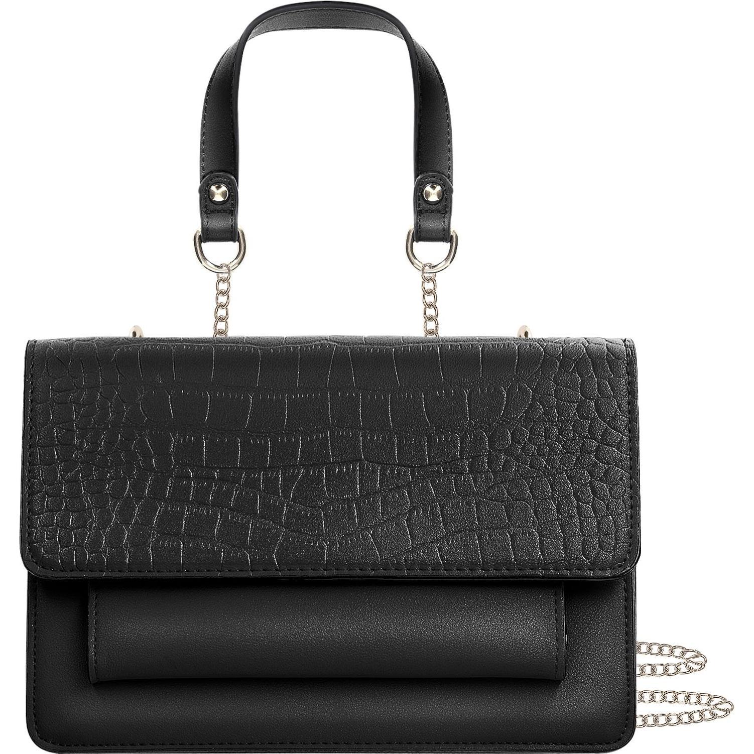 Gallantry, Handtasche, Schwarze Metallic-Kettenhandtasche, Schwarz