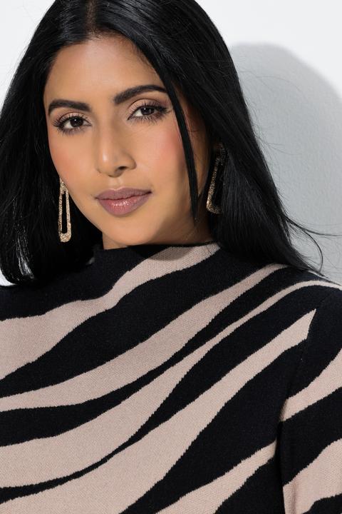 Produktbild Ulla Popken Pullover, Wellen, Stehkragen Langarm (54, 56)