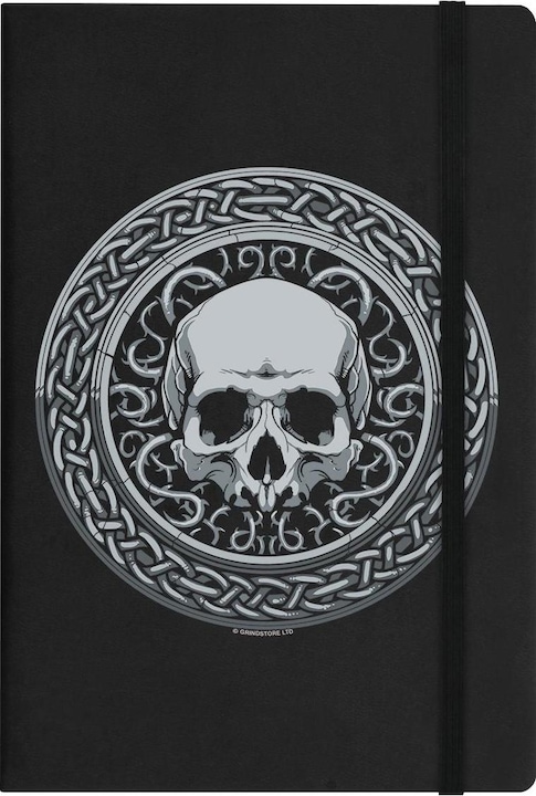 Produktbild Grindstore Roman A5Notizbuch mit TotenkopfMotiv Hardcover (A5, Liniert, Harter Einband)