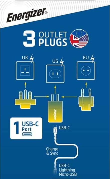 Produktbild Energizer Power-Delivery Ladegerät – 20 W – EU/UK/US, gold (20 W)