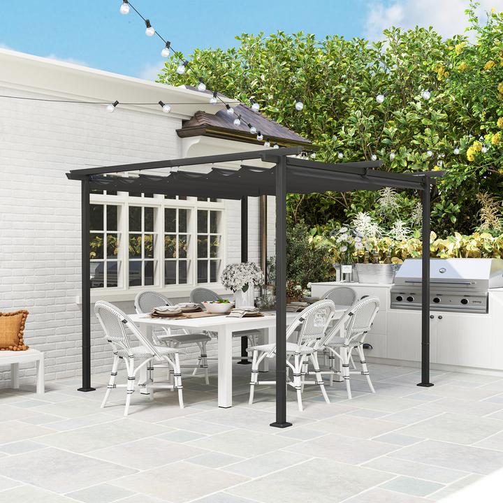 Immagine prodotto Outsunny Pergola Metall, Polyester Dunkelgrau (300 cm, 300 cm)