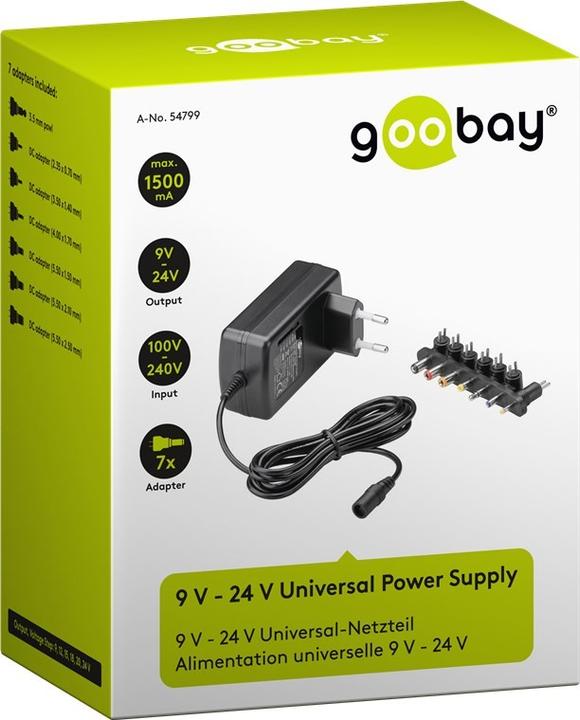 Actual product image Goobay Universal-Netzteil