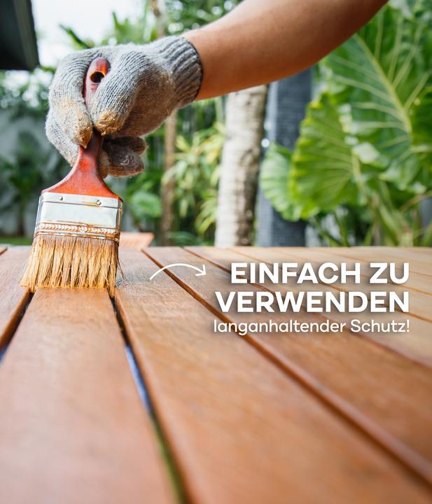 Actual product image Plid Wood oil 2L, - for approx. 20m² / wood protection care oil garden furniture wood oil (Teak, 2 l)