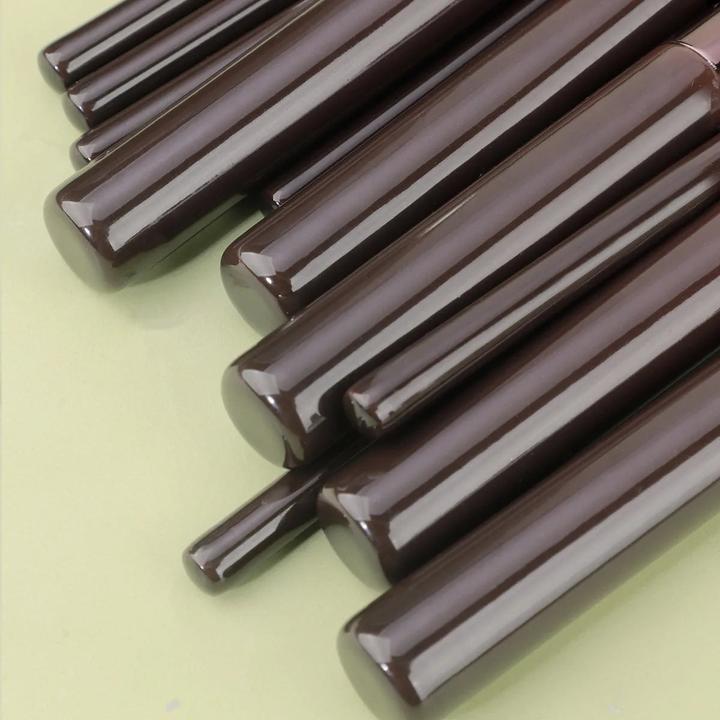 Actual product image Alopini 11pcs solid wood handle makeup brush set with Bag (Set)