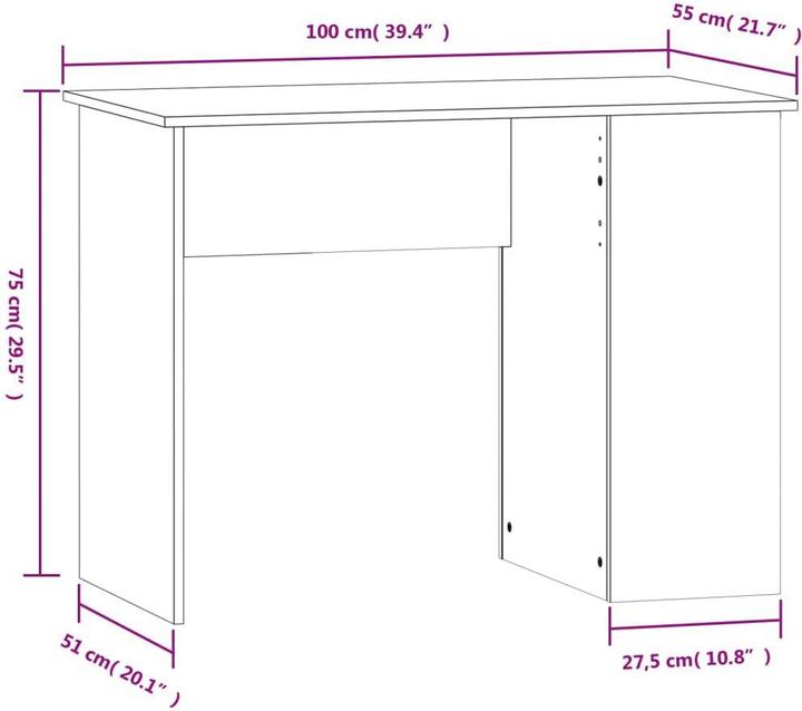 Immagine prodotto vidaXL Schreibtisch (100 x 55 x 75 cm)