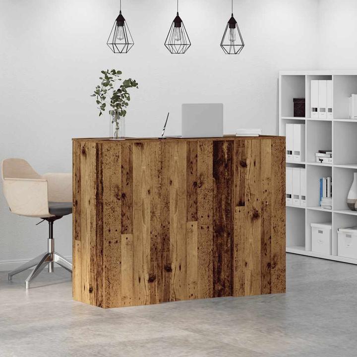 Actual product image VidaXL Reception counter concrete grey 155x50x103.5 cm wood-based reception counter