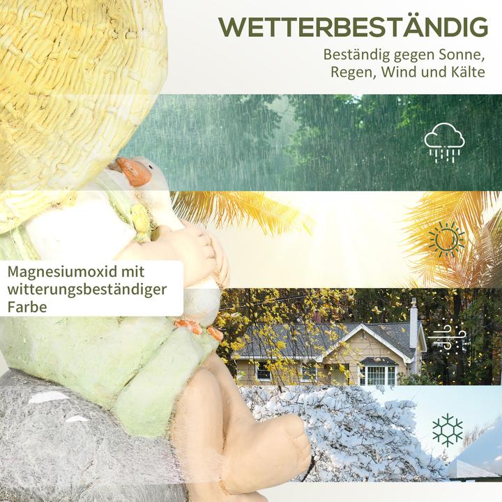 Produktbild Outsunny Gartenstatue mit Strohhut