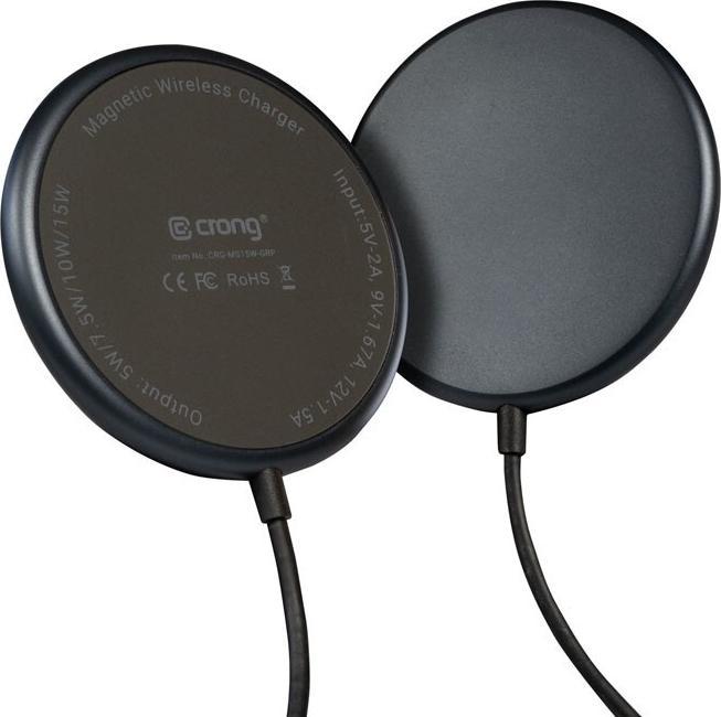 Produktbild Crong MagSpot Wireless Charger - Aluminiowa ładowarka MagSafe 15W (Graphite) (15 W)