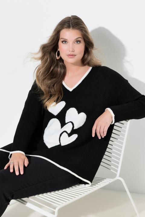Produktbild Miamoda Pullover, bequeme Passform, Herz-Motiv (46, 48)