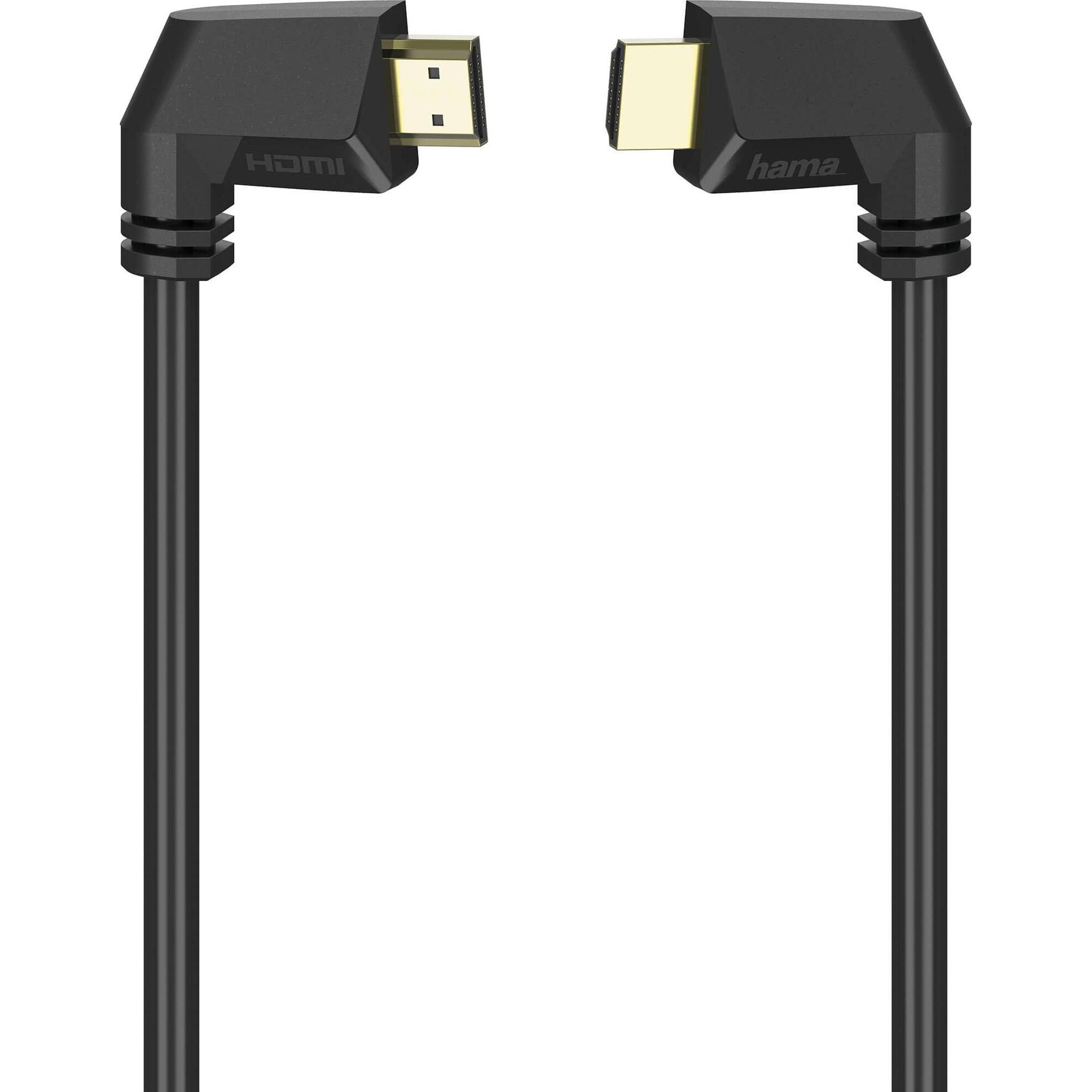 Hama Cavo HDMI Ethernet ad alta velocità 1,5 m 90° Guldbeläge TL (1.50 m, HDMI), Cavo video
