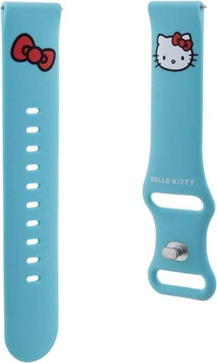 Immagine prodotto Hello Kitty Pasek Uniwersalny HKUWMSCHBLB Testa di gattino in silicone niebieski/blu 20 mm (Acciaio inossidabile, Silicone)
