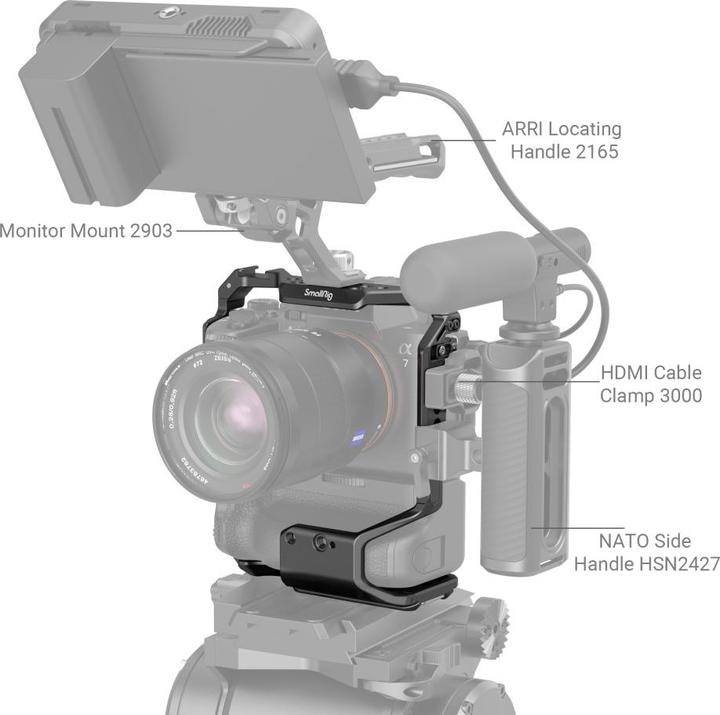 Produktbild SmallRig 3594 Cage fÃ¼r Sony Alpha 7S III/Alpha 7 IV/Alpha 7R IV/Alpha 1 mit VG C4EM Battery Grip (Cage, Griff)
