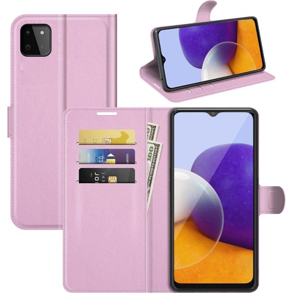 Screenguard Samsung Galaxy A22 5G Leather Guard Lederhülle (Samsung Galaxy A22 5G), Smartphone Hülle, Rosa