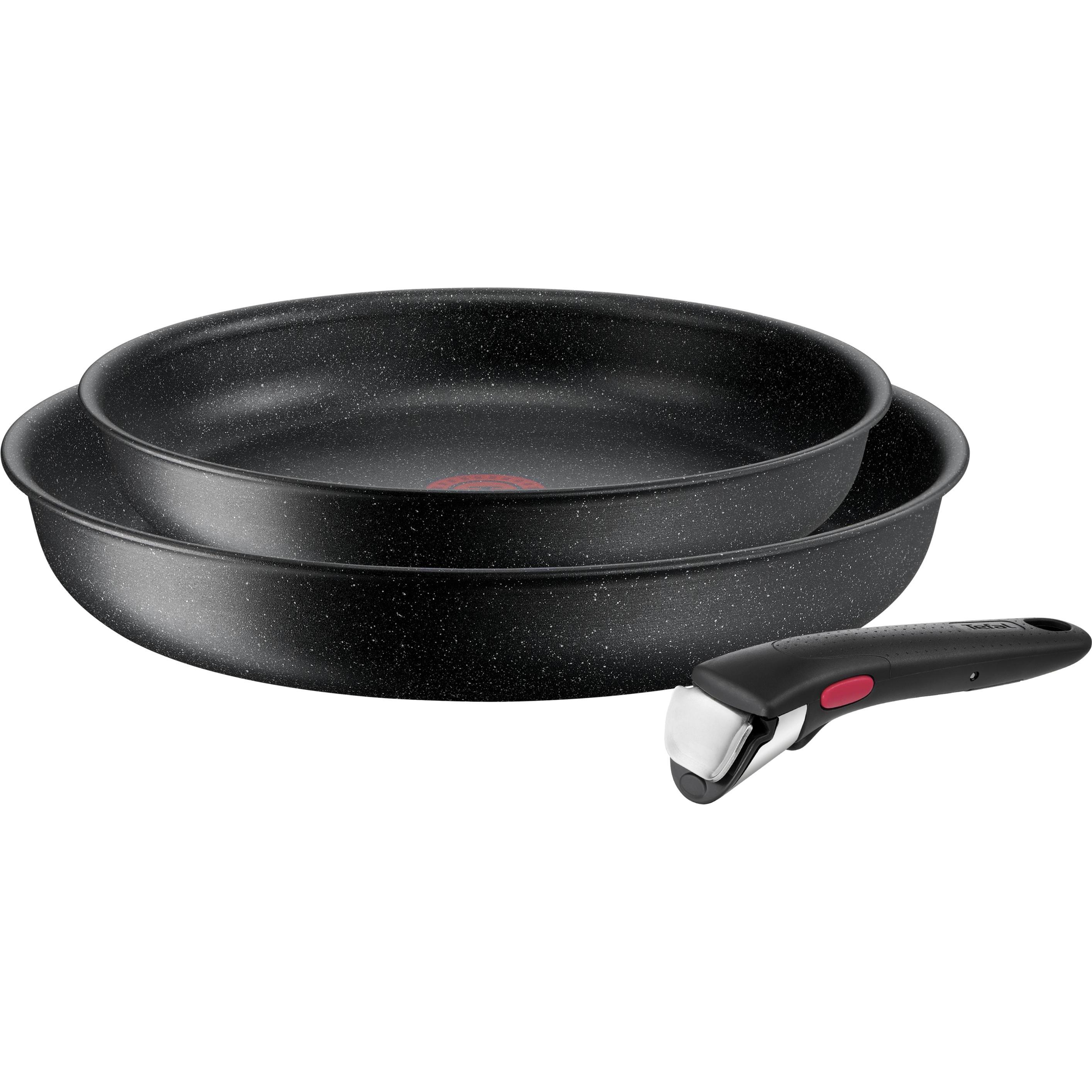 Tefal Ingenio Black Stone, Pfanne + Kochtopf, Schwarz