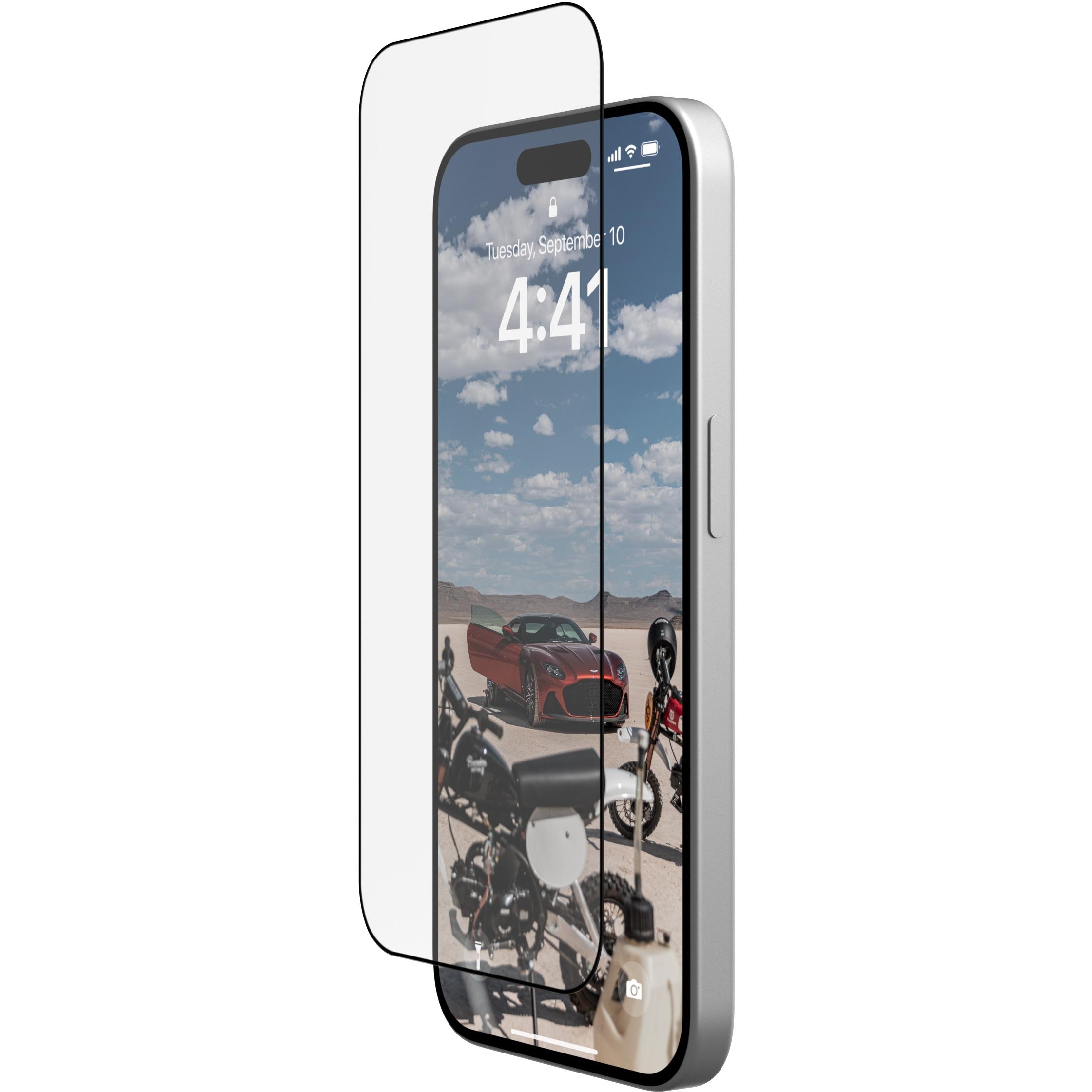 UAG Glass Shield Plus (1 Stück, Apple iPhone 15 Pro), Smartphone Schutzfolie, Transparent