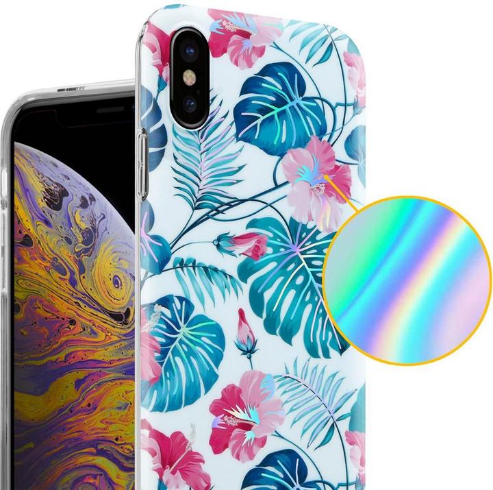 Actual product image Cadorabo IMD TPU Colorful Flowers & Leaves Cover (Apple iPhone XS Max)