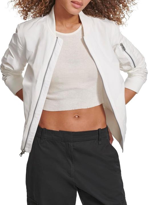 Actual product image Levis Womens Poly Bomber Jacket with Contrast Zipper Pockets (M)