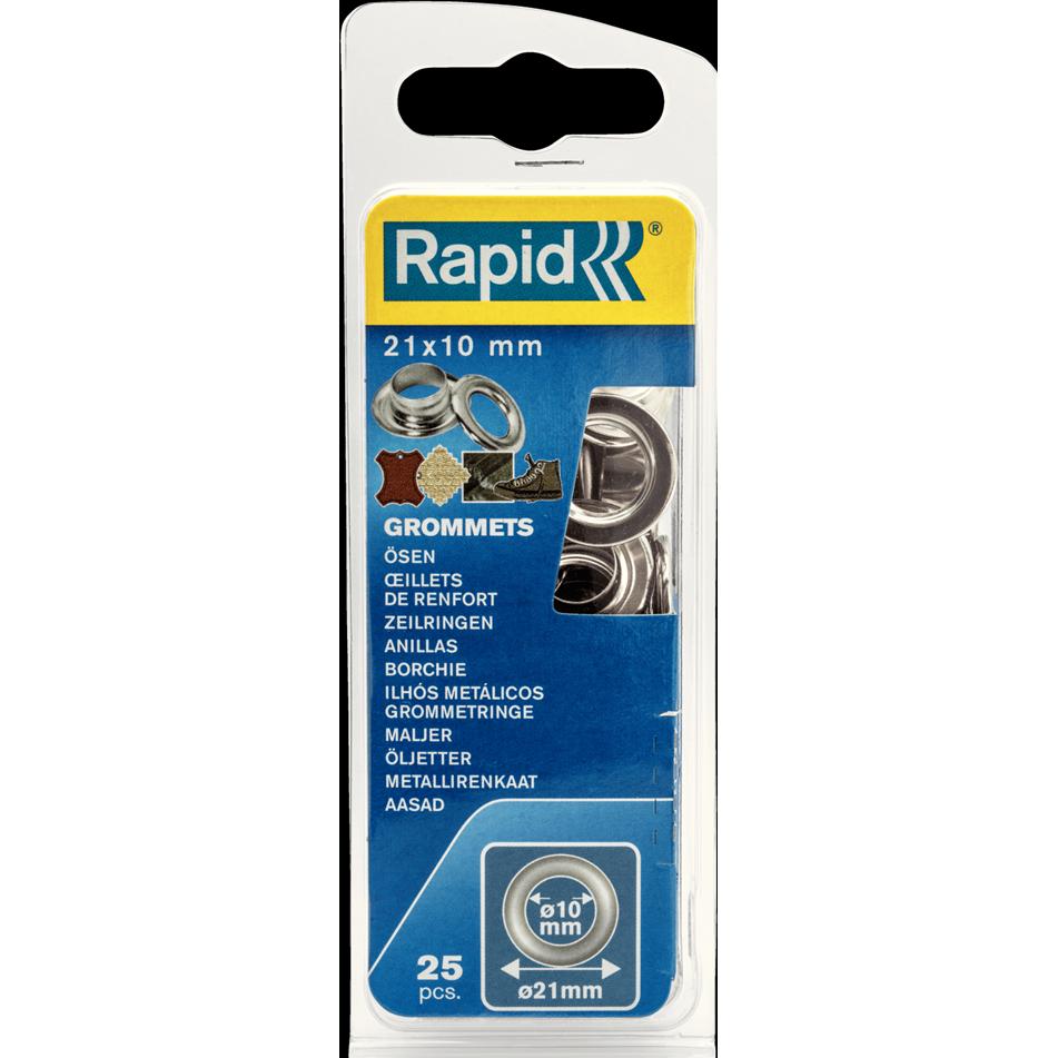 Thumbnail - Rapid Ösen mit Ring 10x21mm 25 Stück + Einschlagwerkzeug, Nähzubehör, Silber