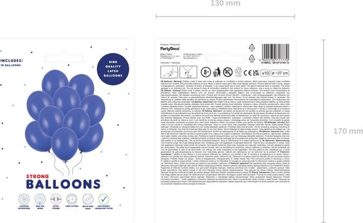 Actual product image Partydeco Strong Balloons 27cm, Pastel Royal Blue (1 pkt / 10 pc.) (10 x)